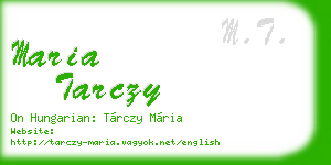 maria tarczy business card
